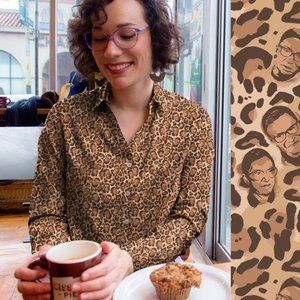 Betabrand Leopard RBG Print Shirt